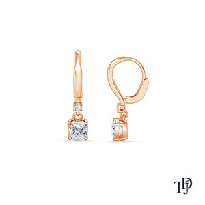 10K <b>Gold</b> Cushion Cut Lab Grown Diamond <b>Dangle</b> <b>Earrings</b> - Product Image 2