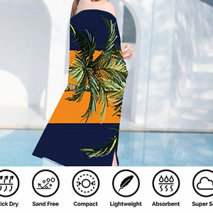 Oem Service High Quality Custom Printed Microfiber <b>Beach</b> Towel Quick Dry Thick Adult Travel Bath Roll <b>Foldable</b> - Product Image 4