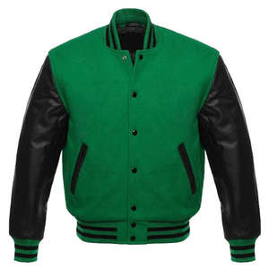 Vestes de baseball en chenille brodée pour hommes, nouvelle collection, manches en cuir, vestes varsity surdimensionnées - Product Image 5