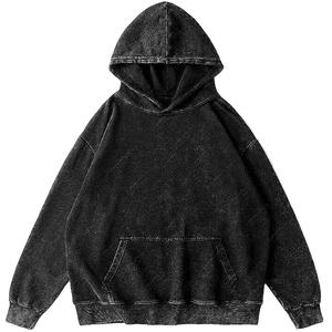 เสื้อมีฮู้ดฟอกสีผ้าฝ้ายขนาดใหญ่มีฮู้ดฟอกสีกรดแบบวินเทจ2026โอเวอร์ไซส์ - Product Image 5