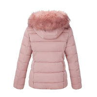 TR-PJ-015 Blouson d'hiver matelassé pour femme, imperméable, coupe-vent, séchage rapide, avec fermeture éclair et doublure en fausse fourrure – Tendance et de haute qualité