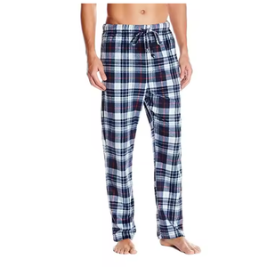 Pantalon de détente en flanelle à carreaux pour homme, doux, respirant, vêtements de maison, vêtements de nuit avec poches, pyjama confortable - Product Image 1