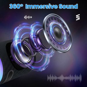 ลำโพงไร้สายพกพาพร้อมไฟ RGB 7 สี ลำโพงปาร์ตี้กลางแจ้งขนาดเล็กกันน้ำ รองรับ TWS AUX การ์ด MMC สำหรับการโทร - Product Image 5