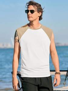 Camisetas sin mangas de entrenamiento para hombre Superior International, camisetas de gimnasio sin mangas, camisetas de béisbol con corte raglán y bloques de color - Product Image 6