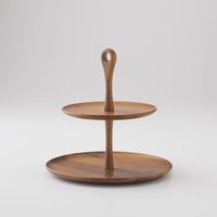 Support à gâteau décoratif en bois écologique, compatible lave-vaisselle, plateau de présentation de desserts à grain naturel pour traiteur et buffet