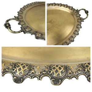 Bandeja Decorativa de Latón Hecha a Mano para Uso Comercial, Hostelería, Decoración de Hogar de Lujo y Decoración de Bodas - Product Image 2