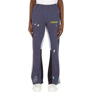 Custom Logo Men's Stacked Flare Sweatpants <b>Elastic</b> Waist Casual Jogger Track Pants High Quality Sports <b>Trousers</b> - Product Image 1