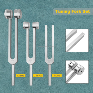 ชุดส้อมเสียงสำหรับการรักษาจักระ128Hz 256Hz 512Hz พร้อมค้อนสะท้อนสำหรับครูสอนโยคะชาวพุทธ - Product Image 3