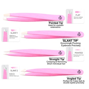 Outil d'épilation des sourcils en acier inoxydable avec pointe oblique à pointe fine et prise en main facile pour l'épilation du menton - Product Image 3