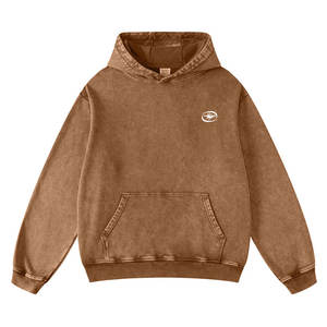 Nouveaux sweats à capuche tendance pour hommes, effet délavé, 100 % coton, motif uni, saison hiver, taille personnalisée, style décontracté, avec poches - Product Image 1