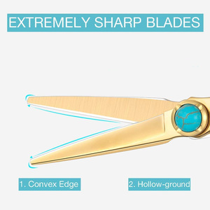 Tijeras de Peluquería Profesionales de Titanio Color Dorado, Tijeras para Cabello de 5.7 Pulgadas, Acero de Grado Quirúrgico, Tijeras de Peluquería - Product Image 4
