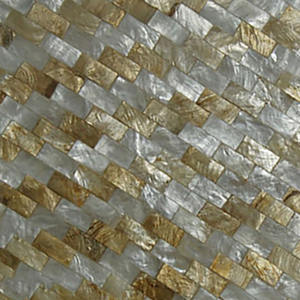 Artisanat de mosaïque en coquillages à partir de tuiles Capis, bijoux en coquillages, motif rectangulaire, taille carrée 30x30cm - Product Image 3