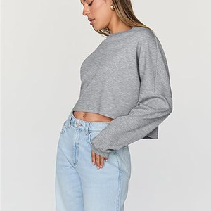 Sudadera de Moda para Mujer, Talla Grande, Otoño, Alta Calidad, 360g, Estilo Casual Hip Hop, Hombros Caídos, Felpa de Algodón, Color Borgoña - Product Image 3