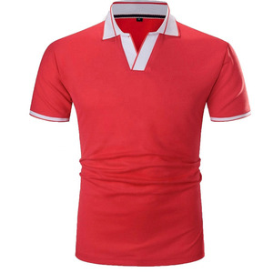 High-quality Men's Casual Polo Shirt Short-sleeved Business Polo T-shirt with Collar <b>Top</b> Button-front Golf Polo Shirt - Product Image 1