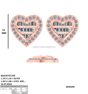 Boucles d'oreilles unisexes personnalisées en or rose/blanc avec diamants naturels 2.5gm 0.44 Ct Hip Hop à la mode pour mariage d'anniversaire de fiançailles - Product Image 2