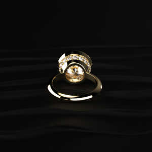 Bague solitaire en moissanite ronde de 2 carats, faite à la main, taille excellente VVS1, bande fine de 1,8 mm, or jaune 14 carats, bijoux fins - Product Image 2