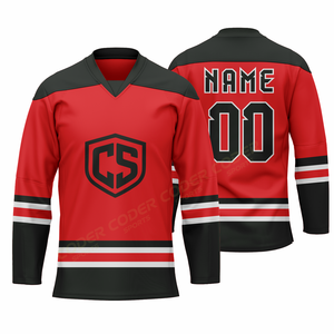 Maillot de hockey sur glace respirant en twill brodé pour usage professionnel, maillot de hockey sur glace imprimé numériquement fabriqué au Pakistan - Product Image 2
