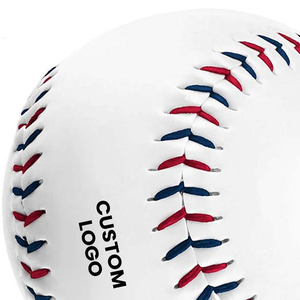 Nuevo Diseño de Pelota de Béisbol Personalizada con Logotipo, Blanca con Costuras Rojas y Azules, Pelota de Entrenamiento Estándar, Diseño Duradero, Empaque de 1 Pieza - Product Image 4