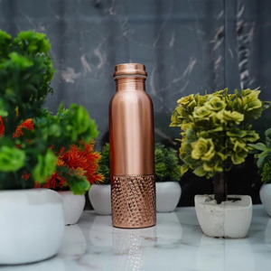 Luxury Engraved <b>Copper</b> Water <b>Bottle</b> | Designer <b>Copper</b> <b>Drinking</b> <b>Bottle</b> | Ayurvedic Leakproof <b>Copper</b> <b>Bottle</b> for Home Office Travel - Product Image 3