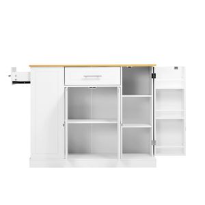 Carrello da Cucina in Legno con Isola e Spazio di Archiviazione, Larghezza 42,36 Pollici, 2 Cassetti e Armadietto per Sala da Pranzo - Product Image 1