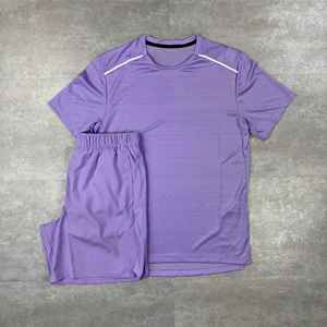 Ensemble décontracté 2 pièces pour homme NURJENNA INDUSTRIES : T-shirt et short en coton respirant, tissu tricoté, imprimé numérique uni - Product Image 5