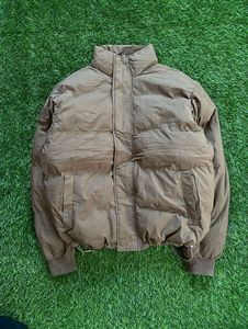 Blouson matelassé chauffant unisexe blanc, col montant, fermeture éclair, coupe-vent, décontracté, pour l'hiver, rembourrage en polyester, devant standard - Product Image 2