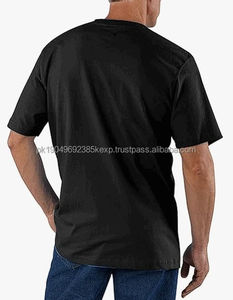 Camiseta Casual de Manga Corta para Hombre, Corte Holgado, Tejido de Punto Grueso, 100% Algodón, Diseño Liso con Bolsillo - Product Image 3