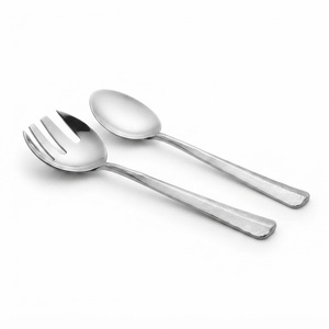 Stainless Steel <b>Salad</b> Servers Set with Gold Twisted Long Handle Handmade Spoon and Fork 2 Piece Metal Tableware for Home - Product Image 3