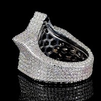 Bague entièrement sertie de moissanite VVS certifiée IGI en argent 925, bijoux hip-hop pour homme, bague personnalisée avec étoile de championnat en moissanite