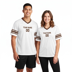 Maillots de football sportifs de haute qualité 100 % polyester avec bandes latérales, maillots de football en maille de baseball - Product Image 6