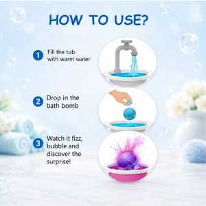 Bombes de bain effervescentes bio en gros pour enfants avec jouet surprise, formes d'animaux mignons, parfumées et moussantes - Product Image 5