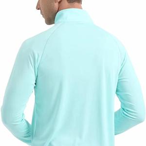 Sweat-shirt à demi-zip pour homme avec col montant, doublure en polaire brodée, 100% coton, hiver, extérieur - Product Image 5