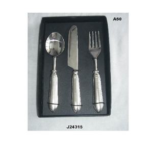 Ensemble de couverts en acier inoxydable de haute qualité avec os et mosaïque en métal poignée ronde couverts dîner ensemble de couverts ensemble d'ustensiles de cuisine - Product Image 4