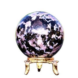 Enchanted Night Indigo Gabbro Merlinite Healing Bola pulida Piedra preciosa hecha a mano para el amor, la manifestación y la decoración - Product Image 1