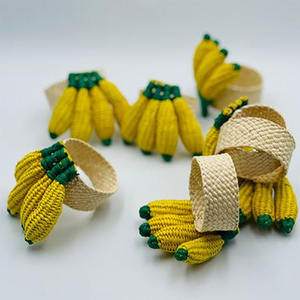 Magnifiques anneaux de serviette en rotin en forme de citron, porte-serviettes faits à la main pour centres de table de mariage, décorations de table, OEM acceptable - Product Image 4