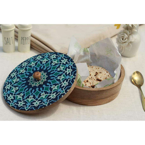 Casserole en bois de manguier de qualité supérieure, durable, écologique, pour chapati, roti, hotpot, finition lisse, couvercle robuste, classique - Product Image 6
