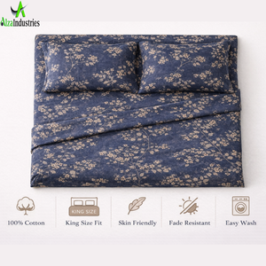 Juego de Sábanas con Estampado Floral y Fundas de Almohada, Microfibra Suave y Transpirable, Tamaño King |   Decoración del Hogar y para Hoteles Resistente a la Decoloración - Product Image 3