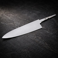 Lame de couteau de chef DIY en acier inoxydable pleine longueur, sans manche, pour outils de cuisine - Modèle Ahmad Fabric Drop Point