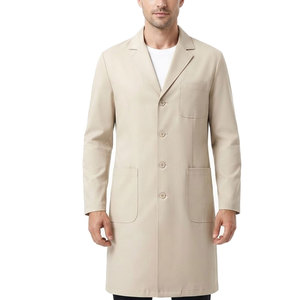 Bata de Laboratorio de Algodón 100% Tejida, Estilo Moderno, Manga Larga, Uniforme Médico con Bolsillos Prácticos para Doctores y Enfermeras - Product Image 1