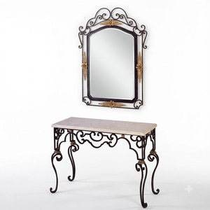 Mesa de Maquillaje Moderna de Metal Forjado a Mano para Dormitorio - Product Image 1
