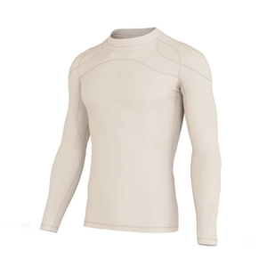 Rashguards de MMA beige/bronceado al por mayor para hombre, hechos en Pakistán, de la mejor calidad, manga larga, de secado rápido, para venta en línea. - Product Image 4