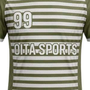 Men Olive Green White Sublimation Striped Handball Jersey Short Sleeve <b>Polyester</b> Team Wear Sports <b>Shirt</b> Match Training Apparel - Product Image 5