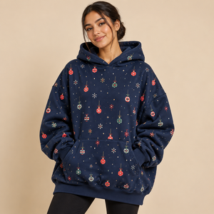 <b>Christmas</b> Custom Print Pullover <b>Hoodie</b> Customizable Women Wholesale Casual Winter Cold Weather Comfortable Warm Supplier - Product Image 4