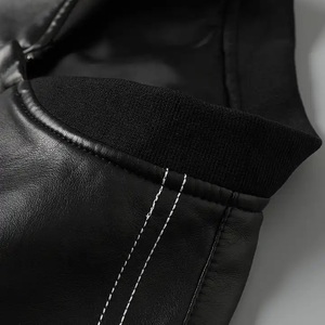 Chaqueta de Cuero para Hombre, Estilo Urbano, con Cuello Alto, Diseño a Prueba de Viento, Nueva Moda, CP-MLJ-13 - Product Image 6