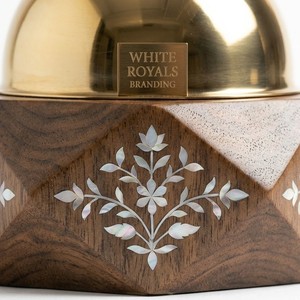 Wooden Casserole with Brass Lid Bone Inlay Hotpot Food Warmer Serving Pot Buffet for <b>Table</b> Dining and Wedding Wholesale Price - Product Image 2