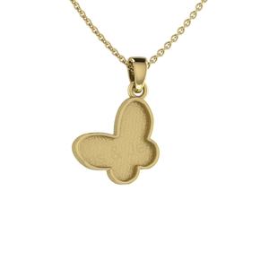 Handmade 18k Gold 925 Silver Blank Bezel Butterfly Charm Pendant Setting Breastmilk DIY Resin Filling Keepsake Jewelry Findings - Product Image 1