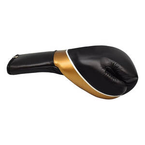 Gants de boxe pour hommes en cuir de vachette doré offrant une coupe ajustée, un poids équilibré et un intérieur doux pour le sparring et l'entraînement technique. - Product Image 4