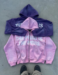 เสื้อฮู้ดดี้ซิปแบบหนา คุณภาพสูง ผลิตตามสั่ง สำหรับทุกเพศ ผ้าฝ้าย 100% ย้อมสีพื้น ซักแล้ว พร้อมปักโลโก้ตามสั่ง สำหรับฤดูหนาว - Product Image 1