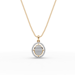 Pendentif en or avec deux diamants ronds cultivés en laboratoire, pendentifs et breloques de luxe en or jaune/blanc/rose 18 carats/14 carats - Product Image 1