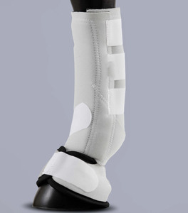 Bottes de protection respirantes en caoutchouc éponge blanc pour les tendons des chevaux, pour usage extérieur - Product Image 1
